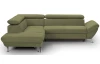 Rohová sedacia súprava Estelle, olivovo zelená látka, ľavý roh