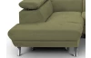 Rohová sedacia súprava Estelle, olivovo zelená látka, ľavý roh