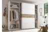 Šatníková skriňa so zrkadlom Daria, 270 cm, dub/biela
