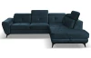 Rohová sedacia súprava Sergio, námornícka modrá látka, pravý roh