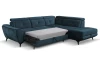 Rohová sedacia súprava Sergio, námornícka modrá látka, pravý roh