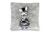 Detský plyšový vankúš 3D zebra 25x25 cm, šedý