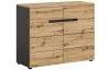 Komoda so zásuvkami Cano, 100 cm, šedá/dub artisan