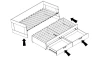 Rozkladacia posteľ so zásuvkami Leporolo 90x200 cm, biela mat