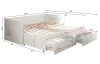 Rozkladacia posteľ so zásuvkami Leporolo 90x200 cm, biela mat
