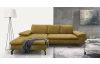 Rohová  sedacia súprava Vespa, horčicová žltá látka, ľavý roh