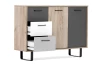 Komoda so zásuvkami Orlandos, dub/sivá/biela