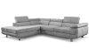 Rohová sedacia súprava Lotos, svetlo šedá látka, ľavý roh