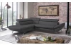 Rohová sedacia súprava Estelle, čierna látka,ľavý roh