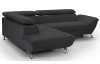 Rohová sedacia súprava Estelle, čierna látka,ľavý roh