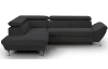 Rohová sedacia súprava Estelle, čierna látka,ľavý roh