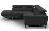 Rohová sedacia súprava Estelle, čierna látka,ľavý roh