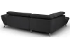 Rohová sedacia súprava Estelle, čierna látka,ľavý roh