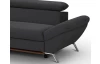 Rohová sedacia súprava Estelle, čierna látka,ľavý roh
