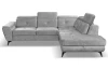 Rohová sedacia súprava Sergio, svetlo šedá látka, pravý roh