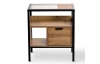 Odkladací/nočný stolík so zásuvkou Mandurah, kov/dub