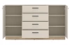 Široká komoda so zásuvkami Meolo 155 cm, dub cremona/béžový kašmír