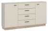 Široká komoda so zásuvkami Meolo 155 cm, dub cremona/béžový kašmír