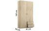 Šatníková skriňa Case, 91 cm, dub sonoma