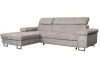 Rohová sedacia súprava Kasper, svetlo šedá vintage látka, ľavý roh