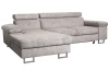 Rohová sedacia súprava Kasper, svetlo šedá vintage látka, ľavý roh