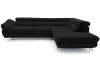 Rohová sedacia súprava Fabio, čierna látka, pravý roh
