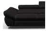 Rohová sedacia súprava Fabio, čierna látka, pravý roh