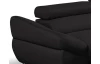 Rohová sedacia súprava Fabio, čierna látka, pravý roh