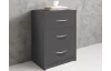 Nočný stolík s 3 zásuvkami Pepe, šedý grafit