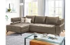 Rohová sedacia súprava Paris, svetlo hnedá látka, ľavý roh