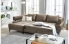 Rohová sedacia súprava Paris, svetlo hnedá látka, ľavý roh