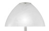 Stolná LED lampa Queen 24 cm, matný nikel/biele sklo
