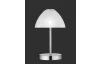 Stolná LED lampa Queen 24 cm, matný nikel/biele sklo