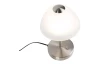 Stolná LED lampa Queen 24 cm, matný nikel/biele sklo