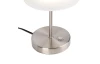Stolná LED lampa Queen 24 cm, matný nikel/biele sklo