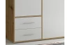 Šatníková skriňa Valencia, 206 cm, dub artisan/biela