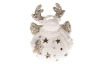 Vianočná dekorácia Sobík LED, biely porcelán