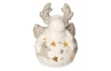 Vianočná dekorácia Sobík LED, biely porcelán