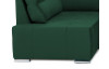 Rohová sedačka na trvalé spanie Island, tmavo zelená látka, ľavý roh