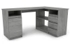 Rohový písací stôl Carlos, sivý betón