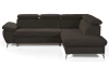 Rohová sedacia súprava Gisele, tmavo hnedá espresso látka, pravý roh