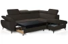Rohová sedacia súprava Gisele, tmavo hnedá espresso látka, pravý roh
