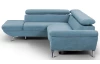 Rohová sedacia súprava Estelle, azurovo modrá látka, ľavý roh