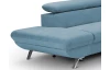 Rohová sedacia súprava Estelle, azurovo modrá látka, ľavý roh