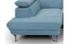 Rohová sedacia súprava Estelle, azurovo modrá látka, ľavý roh