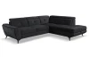 Rohová sedacia súprava Sergio, čierna látka, pravý roh