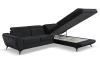 Rohová sedacia súprava Sergio, čierna látka, pravý roh