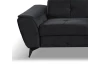 Rohová sedacia súprava Sergio, čierna látka, pravý roh