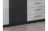 Široká komoda Caracas typ 21, grafit/biely lesk, s osvetlením