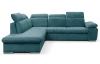 Rohová sedačka Aldon, petrolejová štruktúrovaná látka, ľavý roh